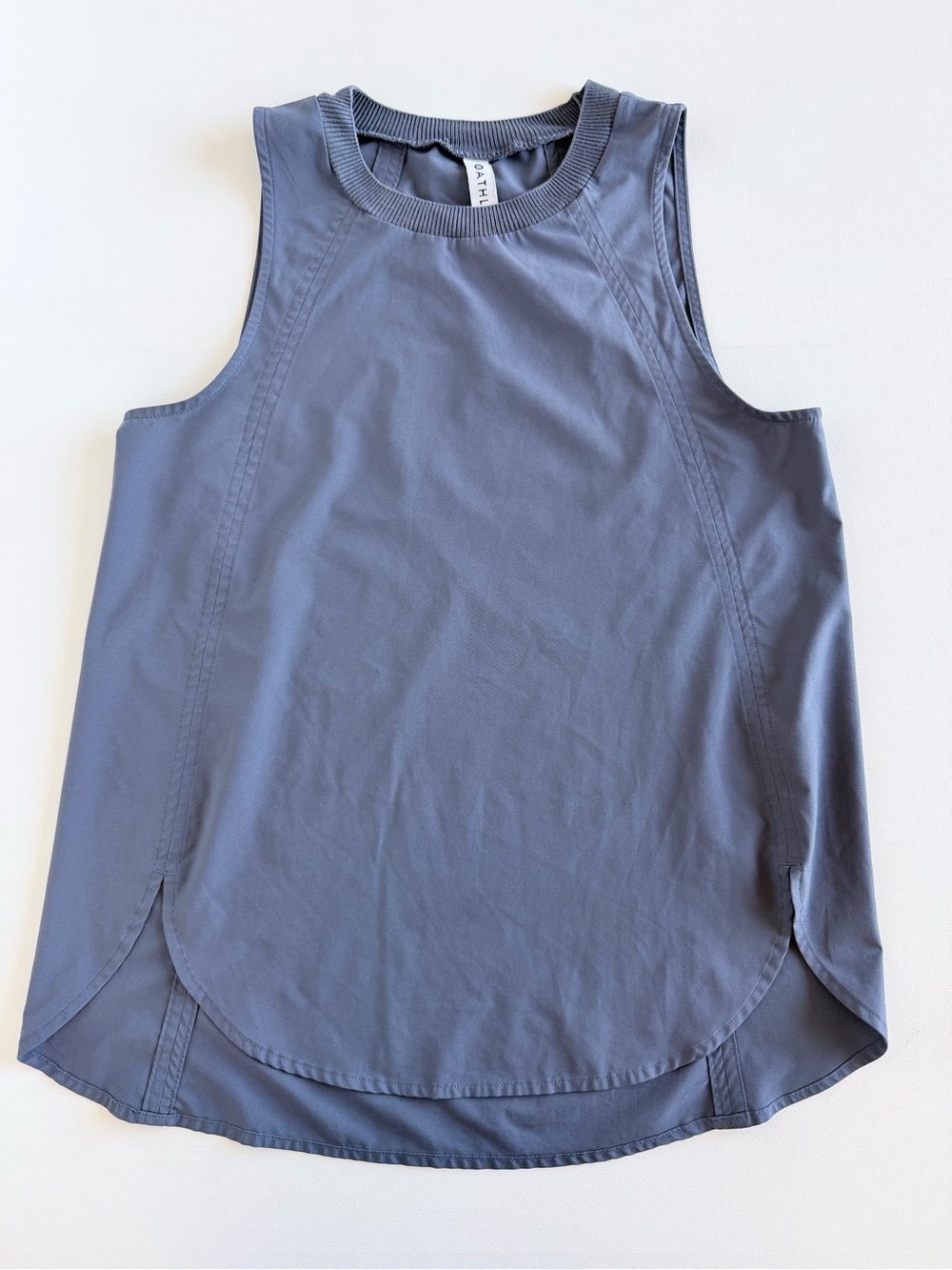 Athleta Blue Stretch Performance Tank Top Curved Hem Size XS